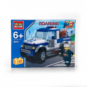 Конструктор Полицейский пикап, 120 деталей (Город Мастеров, UU-3010-R)